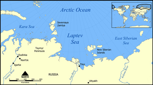 Arctic Russia's coastline